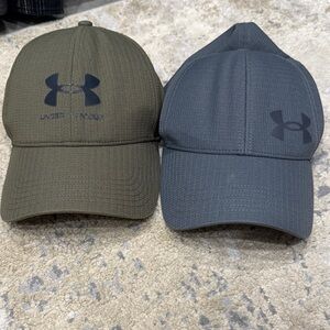 Under Armour Olive Green & Charcoal Performance Caps